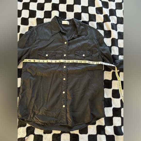 Aritzia Wilfred Free Black Western Snap Button Down Shirt (XS) - Picture 8 of 10